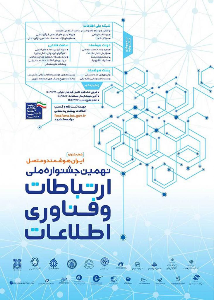 پوستر نهمین جشنواره ملی ارتباطات و فناوری اطلاعات